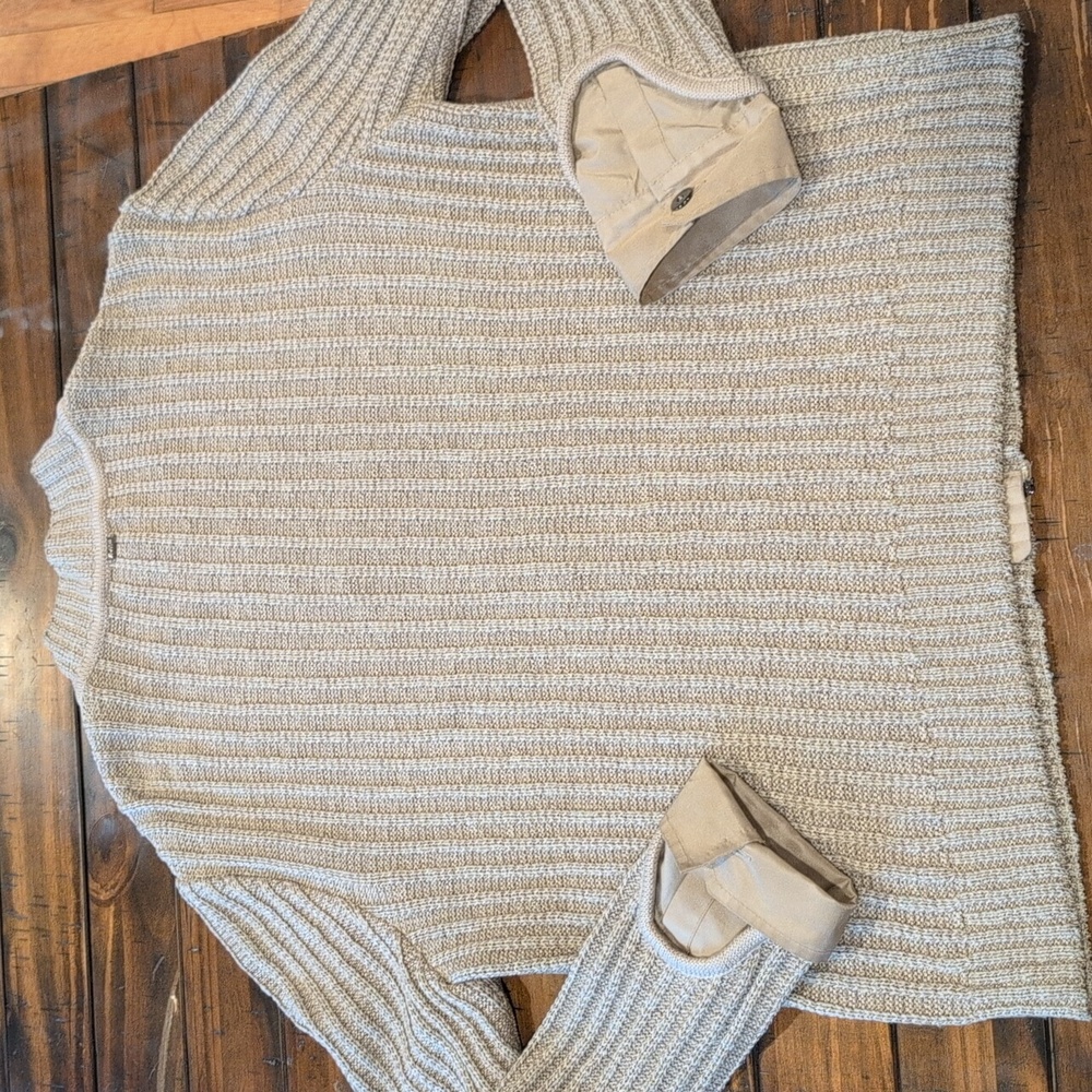 St. John Ribbed Knit Full Zip Sweater Linen Wool Silk Blend - Picture 8 of 8